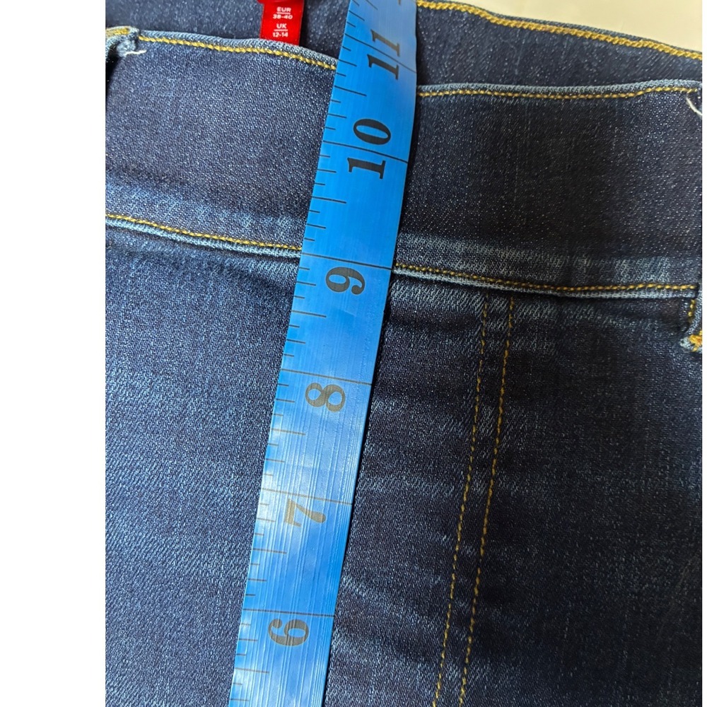 SPANX Dark Wash Flare Pull On Stretch Shaping Jeans Medium Tall - Picture 7 of 10